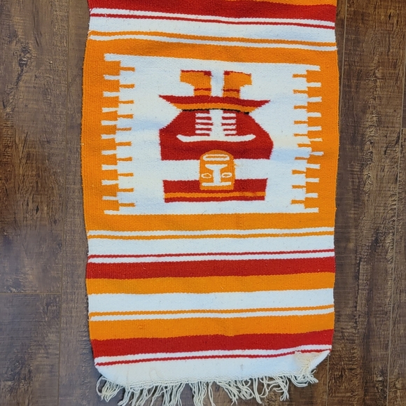 VINTAGE BOHO COTTON RAG RUGS Orange and Red - Picture 4 of 5